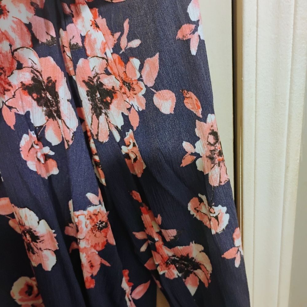Floral Camisole Top - Navy and Pink - Picture 5 of 9